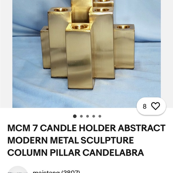 MCM Gold Geometric Candle Holders - Picture 5 of 5